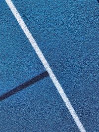 High angle view of yard lines on running track