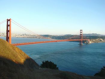 Suspension bridge over sea