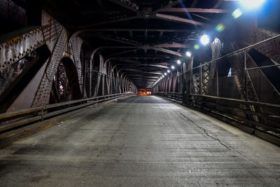 View of illuminated tunnel