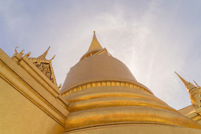 Low angle view of traditional building against sky