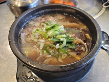 Close-up of soup in bowl