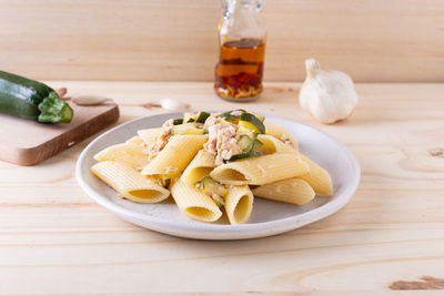 Close-up of food in plate on table