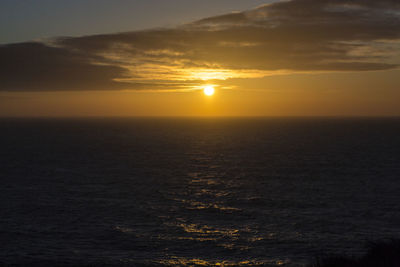 Scenic view of sea at sunset