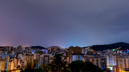 Long exposure urban night photography with buildings and lights of a brazilian city