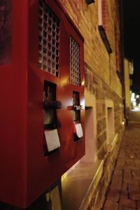 Close-up of illuminated building