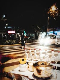 View of illuminated blurred lights