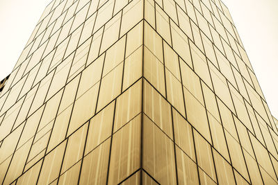 Low angle view of modern building against clear sky