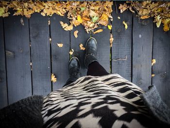 Low section of man standing on ground