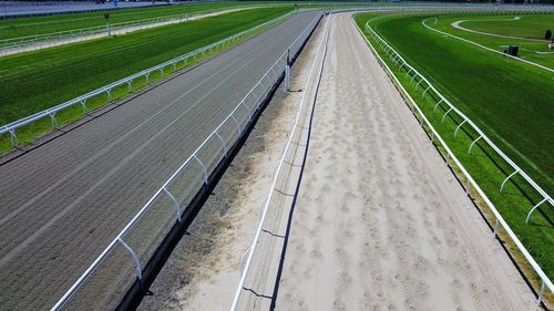 High angle view of racetracks