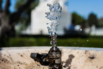 Close-up of fountain at park