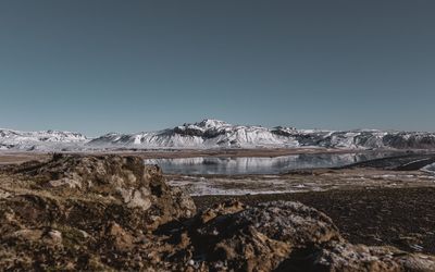 Scenic view of landscape against clear sky