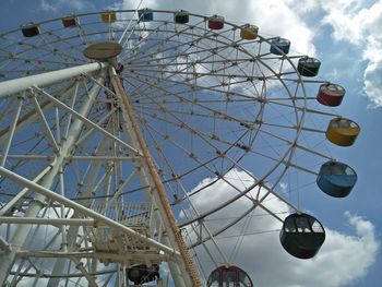 Low angle view of ferris wheel against sky