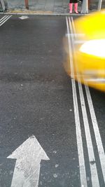 Road marking on road