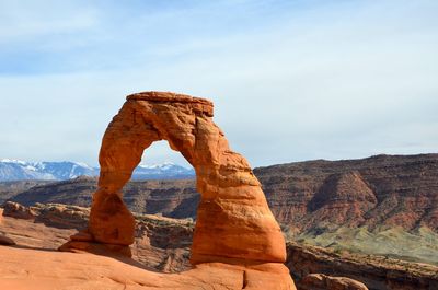 Delicate arch against sky