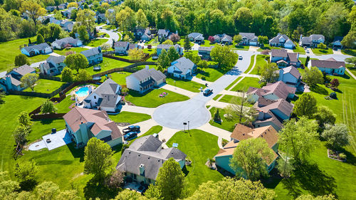 High angle view of townscape