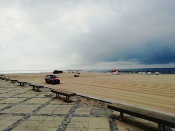 Scenic view of beach against sky