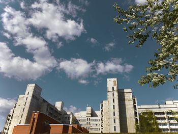Low angle view of buildings against sky