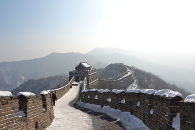 Scenic view of mountain range against sky