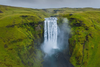 Scenic view of waterfall