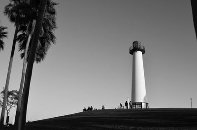 Low angle view of tower against clear sky