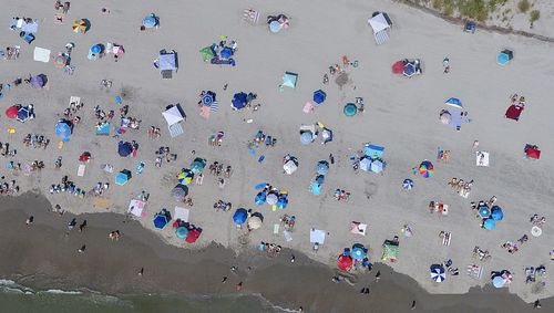 Narragansett beach in rhode island crowded beach. 