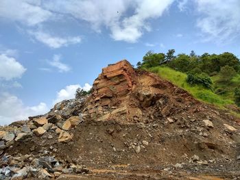 Low angle view of mountain against sky