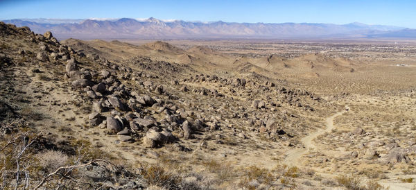 Scenic view of desert against sky