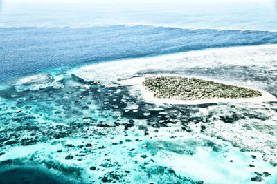 High angle view of sea waves