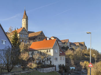 Low angle view of buildings against sky