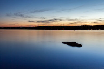 Scenic view of calm sea at sunset