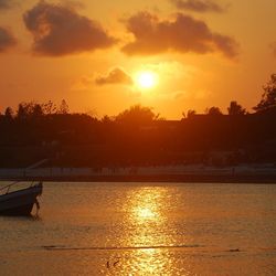 Scenic view of sunset over sea