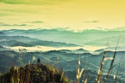 Scenic view of mountains against sky