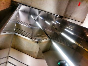 High angle view of spiral stairs