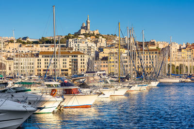 Scenic view of marseille at golden hour