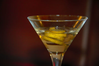 Close-up of cocktails in glass on table