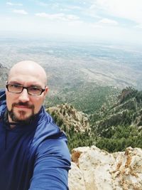 Portrait of man on mountain