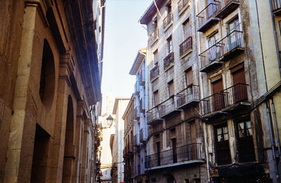 Low angle view of residential buildings against sky