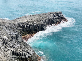 High angle view of sea