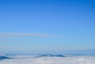 Scenic view of clouds in blue sky