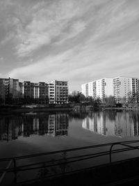 Reflection of cityscape in water