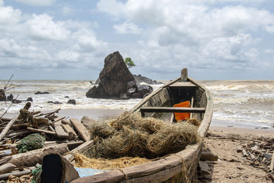 Panoramic view of beach against sky