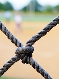 Close-up of tied ropes