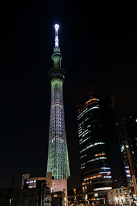 Illuminated city at night