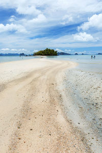 Scenic view of beach against sky