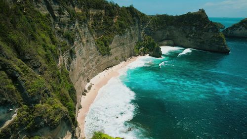 High angle view of sea against sky