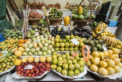 Fruits for sale at market stall