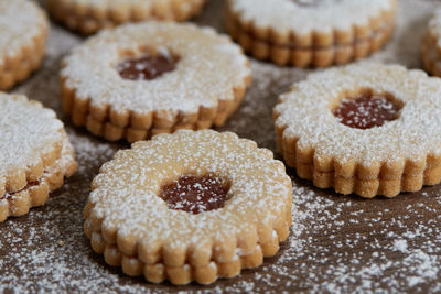 Close-up of cookies on table
