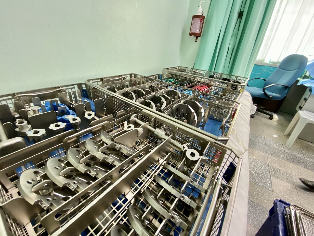 HIGH ANGLE VIEW OF MACHINE PART OF FACTORY