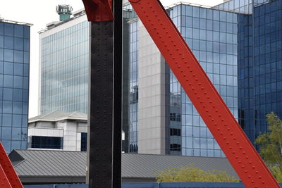 Low angle view of modern building in city
