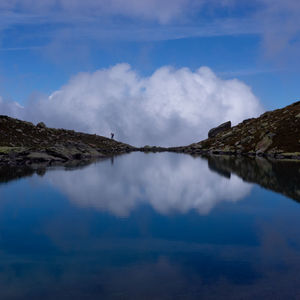 Panoramic view of lake against sky